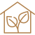 icono hogar con planta dentro